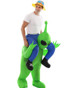Inflatable Alien Costume Funny Halloween Ride-On Blow Up Costume for Adult