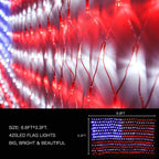 (New) American Flag Lights, Outdoor String Lights 420 LED Waterproof Led Flag Net Light Patriotic Ornaments for Outdoor Home Yard,Garden, Camping, Memorial Day, 4th of July, Christmas Decorations