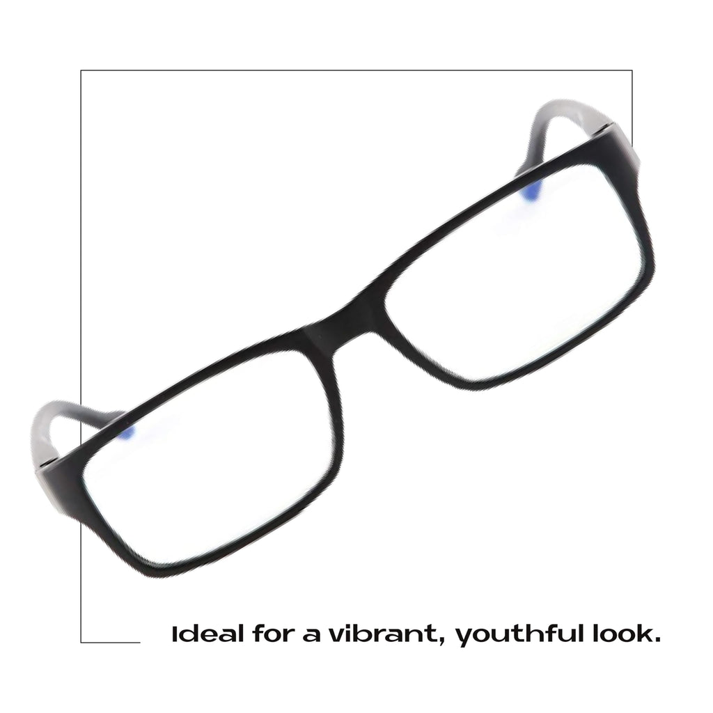 Readerest Blue Light Blocking Reading Glasses - 1.5 x Magnification Strength - Computer Eyeglasses with Thin Reflective Lens, UV Protection, Antiglare - Stylish Glasses for Men and Women - Black