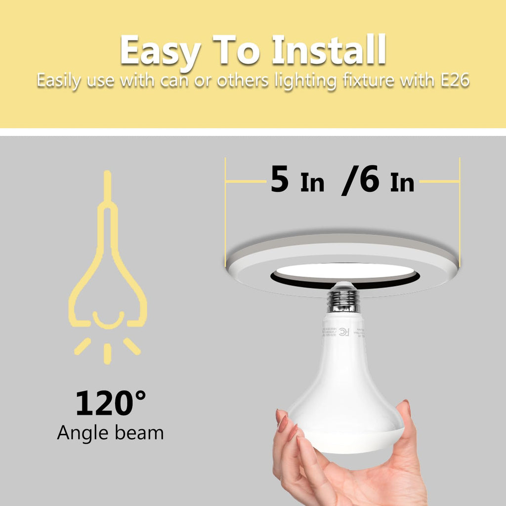 DAYBETTER BR30 LED Bulb Indoor Flood Light Bulbs, 65W Equivalent Dimmable LED Bulbs, 4000K Neutral White, 850 Lumens E26 Base, Recessed Can Bulb for Living Room Bedroom Dining Room Bathroom, 6 Pack