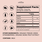 COWBOY - The Exclusive 1st Milking, Whole, Grass Fed Colostrum Supplement for Full Body Health - Bovine Colostrum Powder Packed w/Bioactive Nutrients - Sugar Free (Strawberry, 30 Servings)