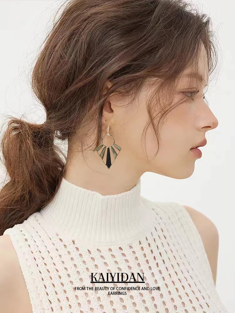 KAIYIDAN Boho Earrings, Geometric Shaped, Brass, Women's Dangle Earring, Personalized Statement Gift