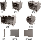 SmarToggle Three Gang Retrofit Wall Box – Old Work Electrical Box for Stud or No-Stud Mount | 1-1/2" Toggle Depth | Triple Device, Smart Switch, or Outlet PC Wall Box, 10-Pack