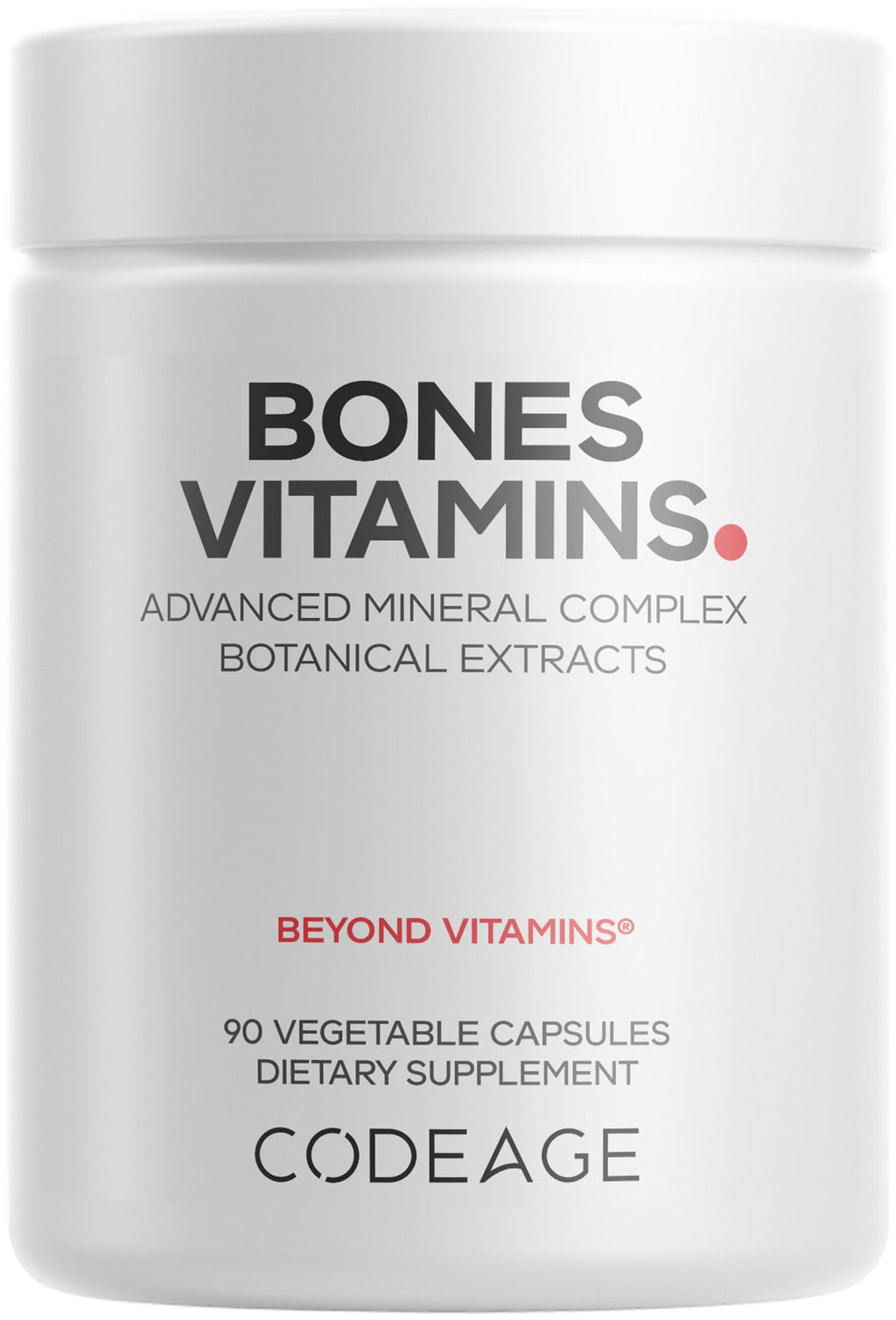 Codeage Bones Vitamins+, D3 K2, Calcium, Magnesium, Zinc, 90 Capsules