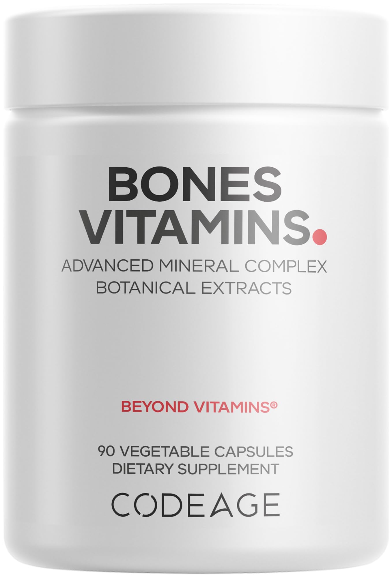 Codeage Bones Vitamins+, D3 K2, Calcium, Magnesium, Zinc, 90 Capsules