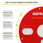 RepRapper Glow in the Dark White to Rainbow PLA Filament 1.75mm (+- 0.03mm) 2.2lb (1kg) for 3D Printer, White Material with Rainbow Multicolor Glow Effect