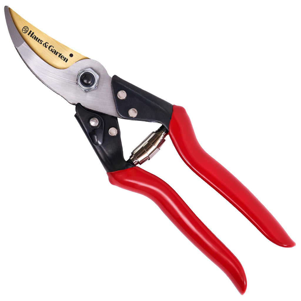Haus & Garten ForgedPRO 8.75" Heavy Duty Professional Titanium Bypass Pruning Shears - Use As Pruners, Garden Shears, Handheld Pruning Shears For Gardening, Clippers, Garden Scissors, Pruner Tool