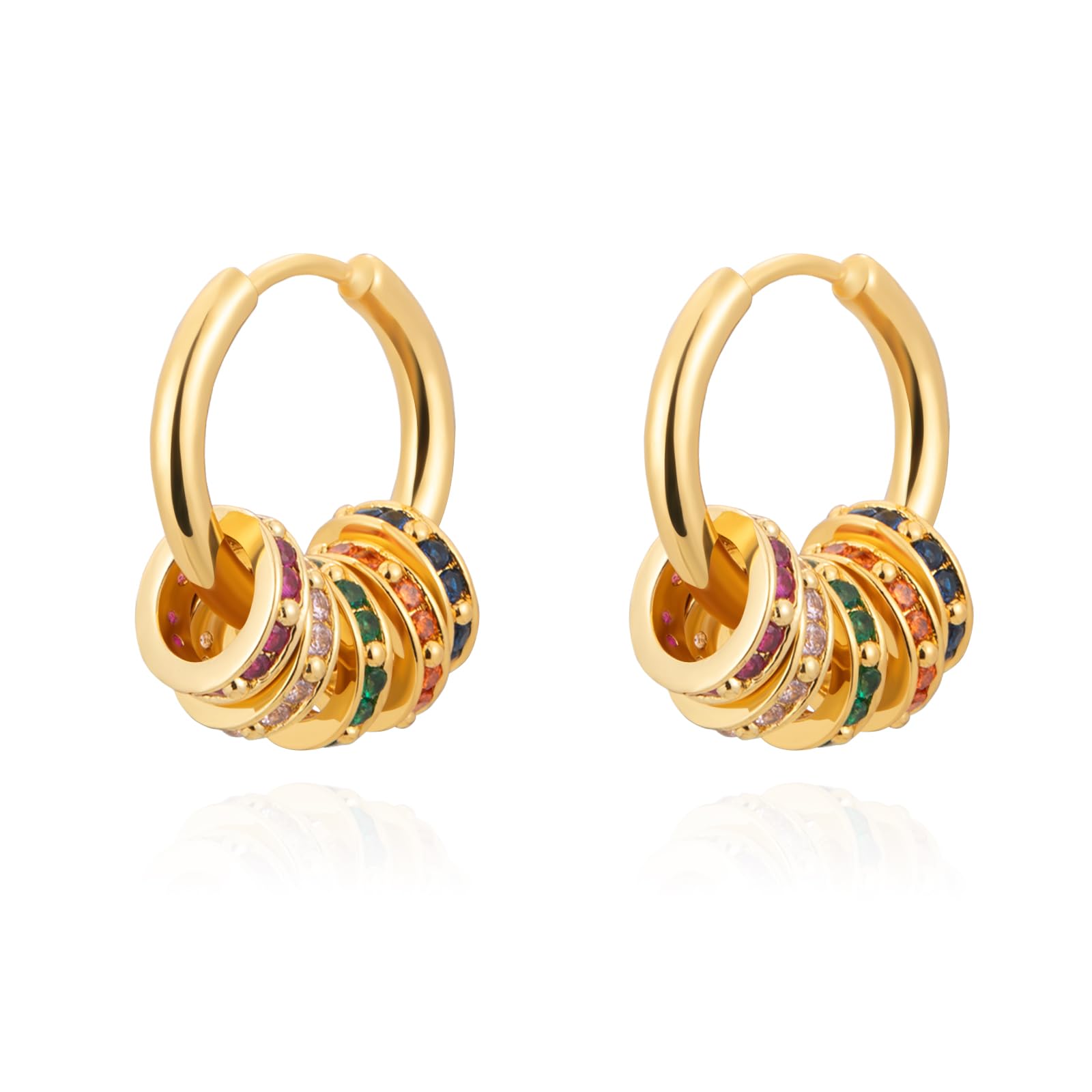 Milan Chiva Small Hoop Huggie Dangle Earrings for Women