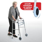 Medical king Walkers for Seniors Aluminum Lightweight Walker with Wheels, Adjustable Width and Height, Folding Walker for Elderly, Handicapped, Disabled 2 Wheels in Front
