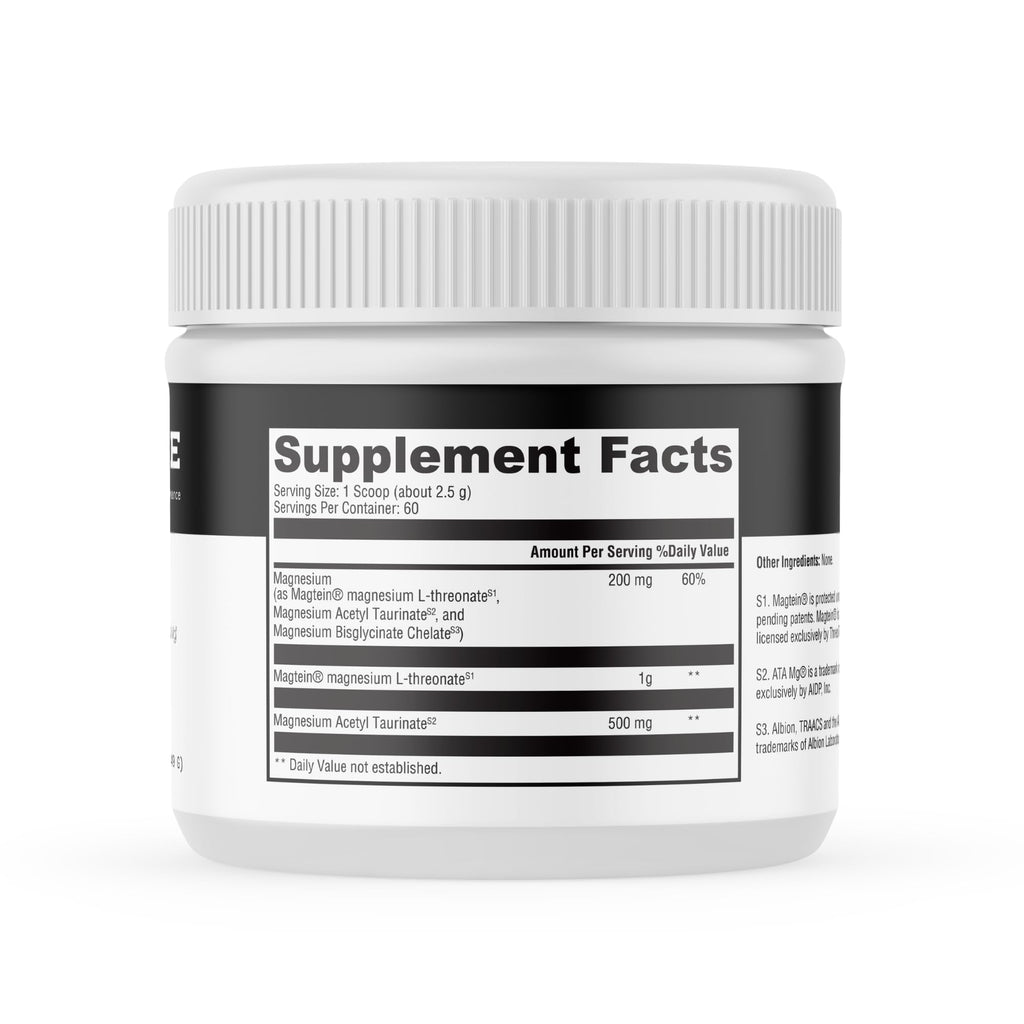 MYOXCIENCE Brain Mag | Magnesium L-Threonate Magtein & Magnesium Glycinate Powder (Unflavored) (60 Servings)