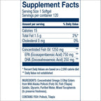 Wiley's Finest Wild Alaskan Fish Oil Peak EPA - Triple Strength Peak EPA & DHA Supplement - 1000mg Fish Oil - Omega-3s for Joint Health Support - 120 Softgels (120 Servings)