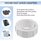 GAQUECY 2" Half PKG188 Heater Union Adapter Compatible with Pentair Mastertemp 400, 250, 200, Also Fits for MaxeTherm Heaters and Sta Rite, 42001-0402 2 Inch Slip Half Union Adapter (2 Pack)