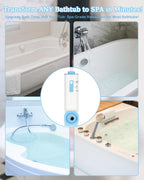 KokoSelene Rechargeable Bath Jets for Tub, Portable Jet Spa for Bathtub, Creates Soothing Bubbles and Massage for Relaxing Daily Use at Home (White-Blue)