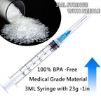25 Pack 3ml 23Ga Lab Syringe Tools with Measurement, Individually Packed