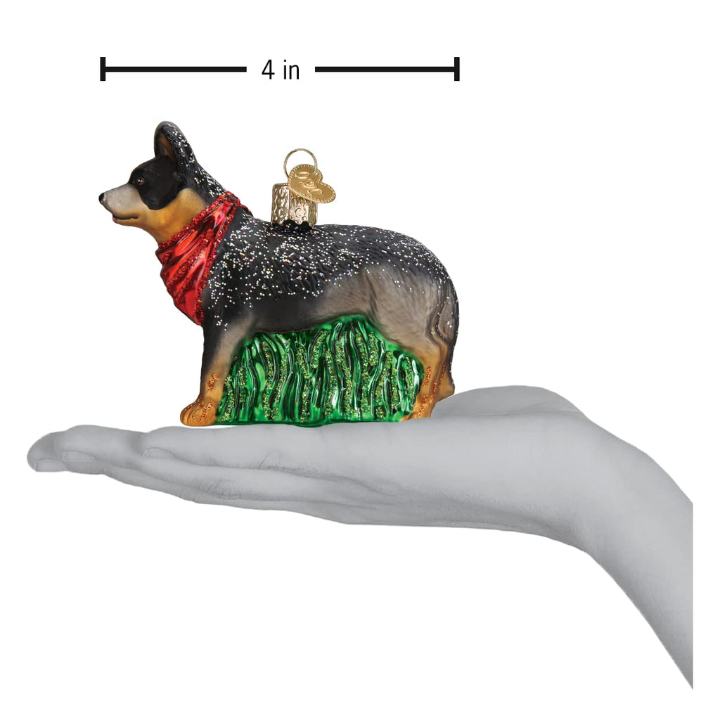 Old World Christmas Australian Cattle Dog Glass Blown Ornament for Christmas Tree, Handcrafted Holiday Decoration, Dog Collection