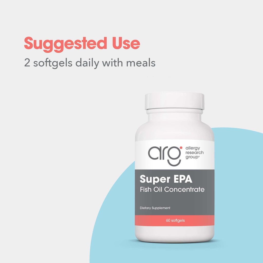 ARG Super EPA - 720 mg EPA & 480 mg DHA - Concentrated Omega-3 Fish Oil - Cardiovascular & Brain Health Support - 30 Servings - 60 Softgels