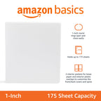 Amazon Basics 3-Ring Binder with Round Rings and Interior Pockets, 1-Inch, White, 4-Pack