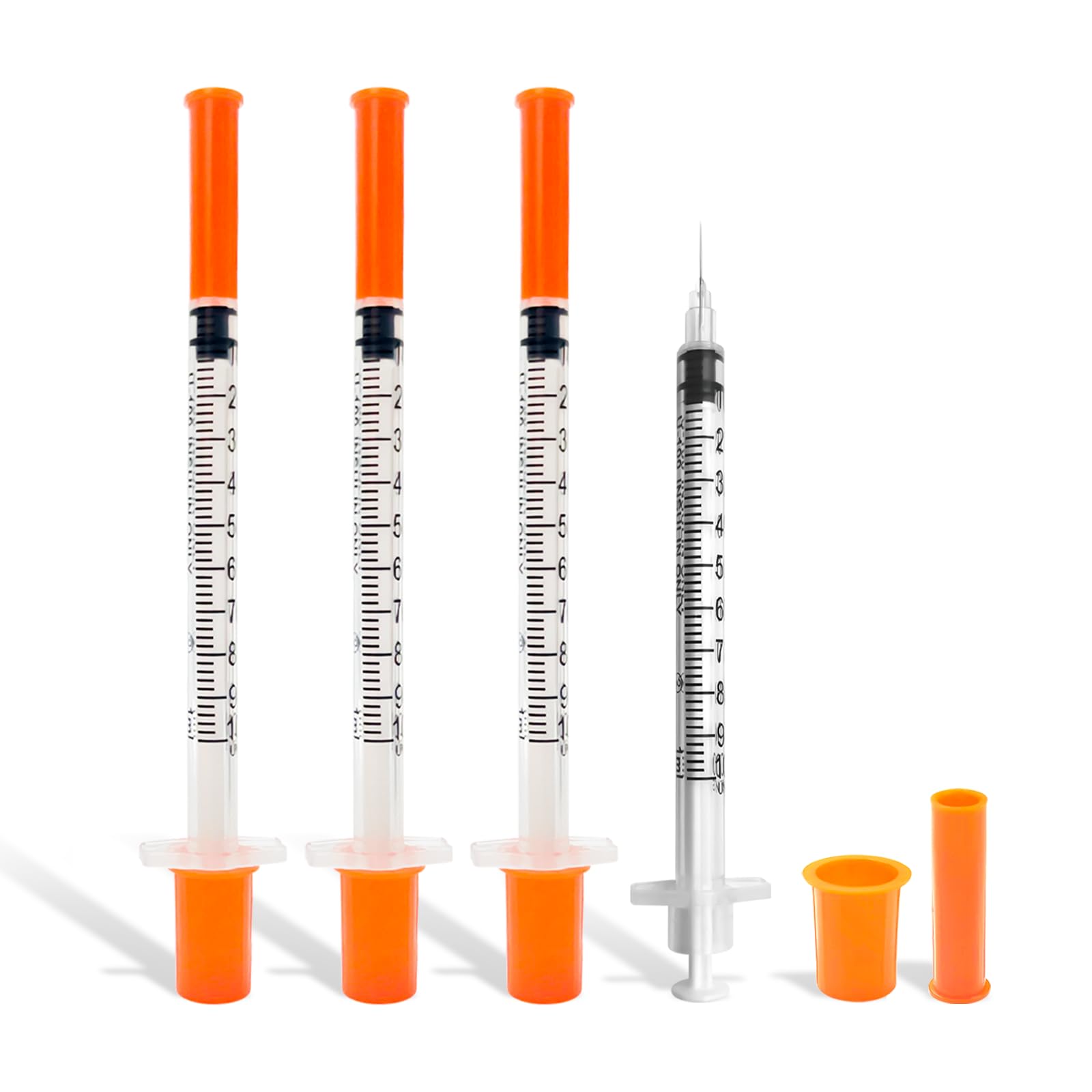 100 Pack Syringes with Needle, U-100 1ml 30G 5/16" 8mm Syringe