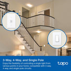 TP-Link Tapo Smart Switch, Single-Pole/3-Way/4-Way, Matter Compatible, Energy Monitoring, Neutral Wire Required, Works with Alexa, Siri, Google Home, SmartThings, UL Certified, 2.4GHZ Wi-Fi, Tapo S515