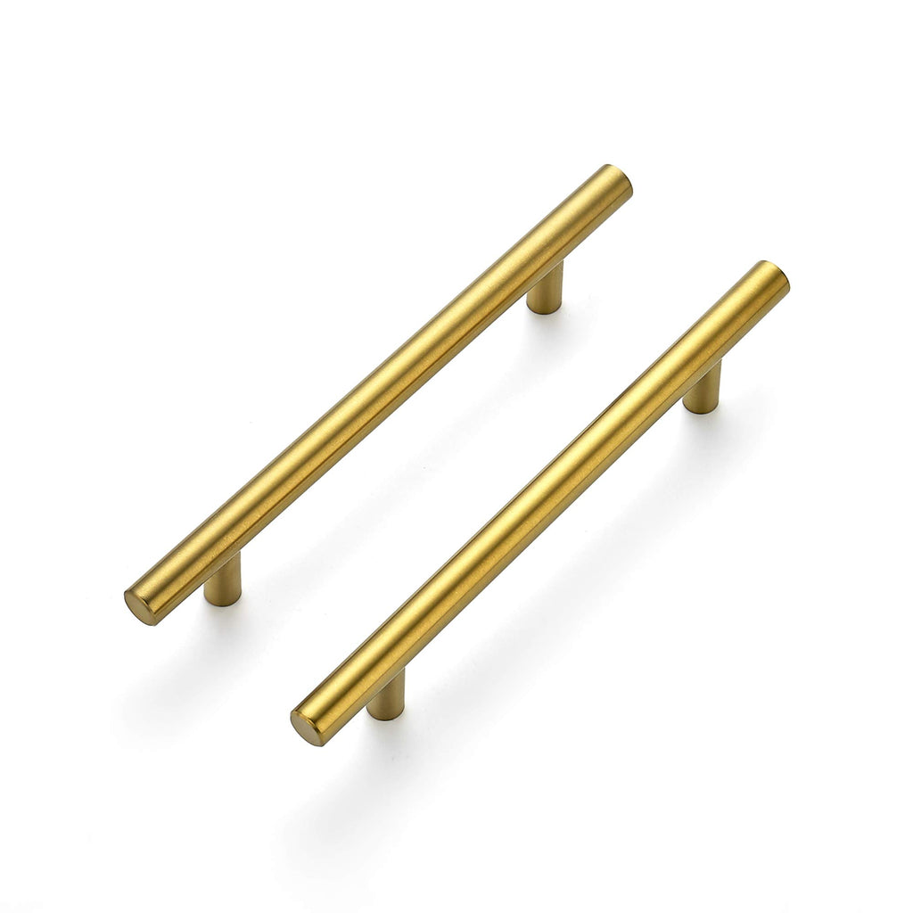 Ravinte 15 Pack 7.38" Cabinet Pulls Brushed Brass Stainless Steel Kitchen Cupboard Handles Cabinet Handles 7.38" Length, 5" Hole Center