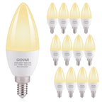 GIOVAR 12-Pack Candelabra LED Light Bulbs, 60 Watt Equivalent, Warm White 2700K, Light Bulbs for Chandelier/Wall Sconces Small Base, 120V, Type B, Non-Dimmable
