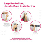 Broom Holder Wall Mount, Mop and Broom Organizer – Wall Mounted Broom Rack & Mop Rack, Rack for Brooms and Mops | Broom Hanger Wall Mount with 5 Slots & 6 Hooks, Kitchen Garage Laundry Garden