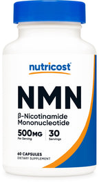 Nutricost NMN (Nicotinamide Mononucleotide) 500mg, 60 Capsules - Vegetarian Friendly, 30 Servings, Gluten Free, GMO Free