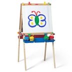 Melissa & Doug Deluxe Standing Art Easel - Dry-Erase Board, Chalkboard, Paper Roller - FSC Certified