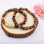 BOMAIL 8mm Tiger Eye Stone Beads Bracelet