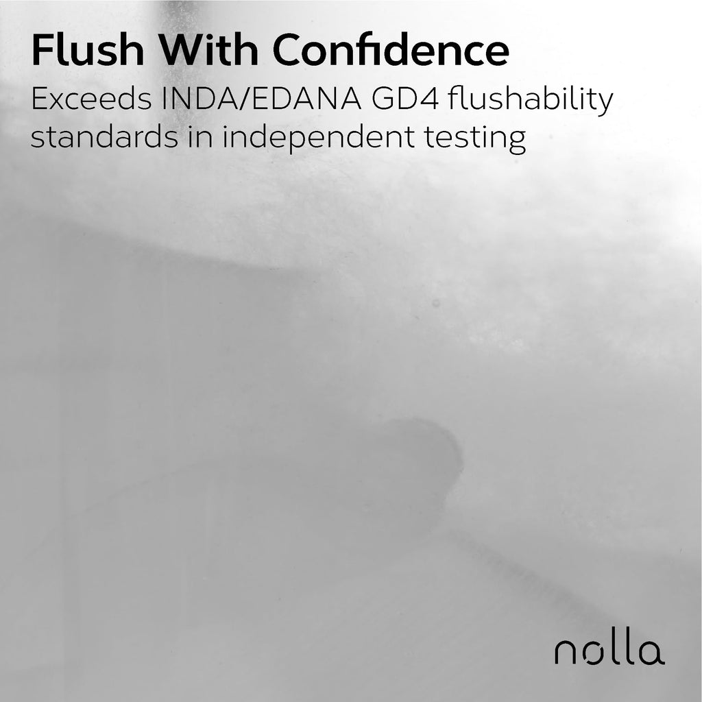 Nolla Flushable Wipes Travel Packs, 100% Plant-Based, Plastic-Free and Biodegradable - Unscented + Soothing Aloe and Vitamin E 240 Count (20 Packs of 12)