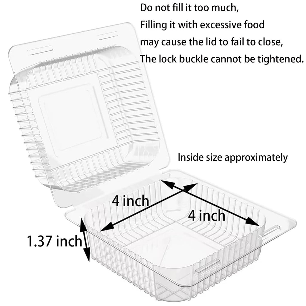 50 Count Clear Plastic Hinged Take Out Containers Clamshell Takeout Tray