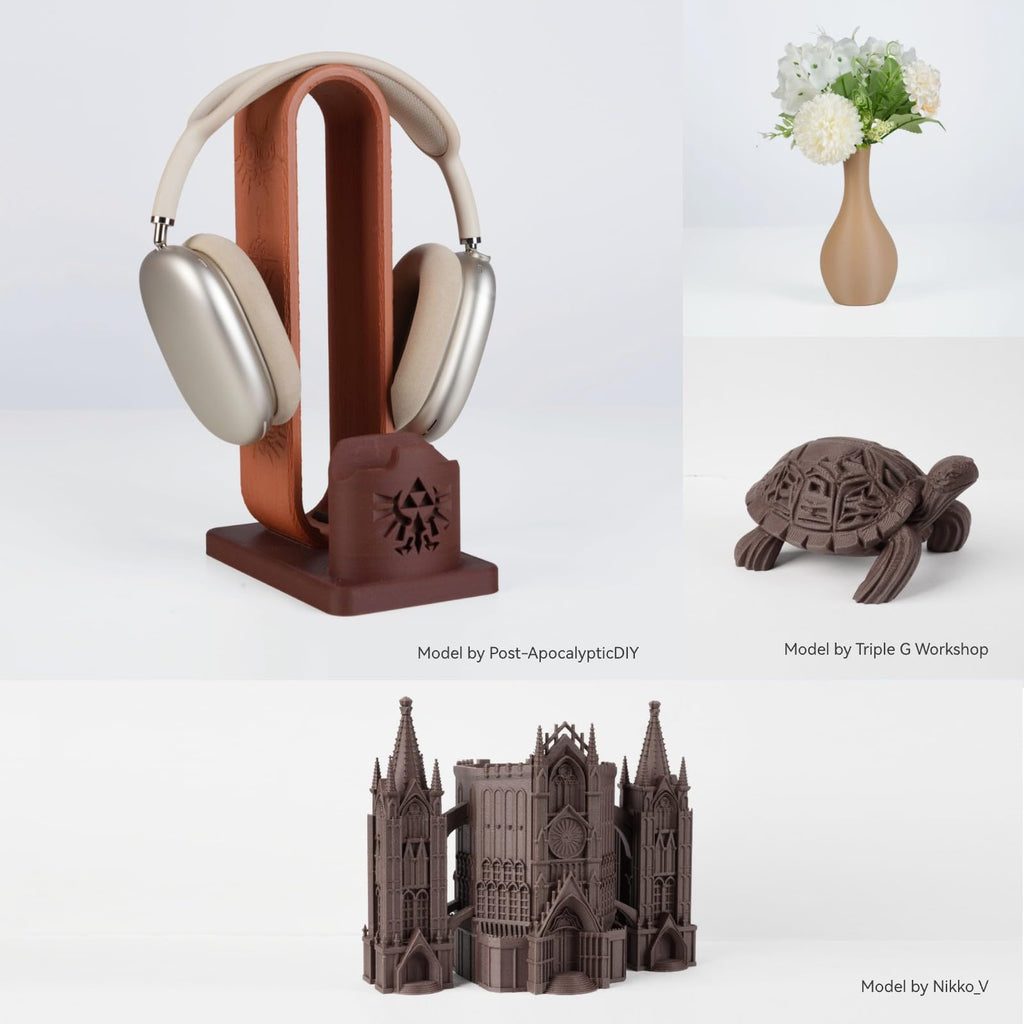 Chitu Systems Conjure Wood PLA Filament 1.75mm, Using Reusable Spool Compatible with Bambu Lab Refill Filament, Walnut Wood 2KG Spool (4.4lbs), 3D Printing Filament Bundle