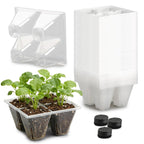 RooTrimmer 40 Pack Reusable 4-Cell Seed Starter Trays with Large Drainage Holes - Clear Transparent Trays for Root Growth Monitoring, Avoids Overwatering, Easy Transplant, Fits Standard 1020 Trays