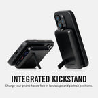 Ridge 20W Magnetic Power Bank Battery Pack 10,000mAh - Fast Charging, Compatible with MagSafe - Portable Charger Flight-Safe Travel Powerbank - Built-in Cables & Magnetic Attachment (Matte Black)