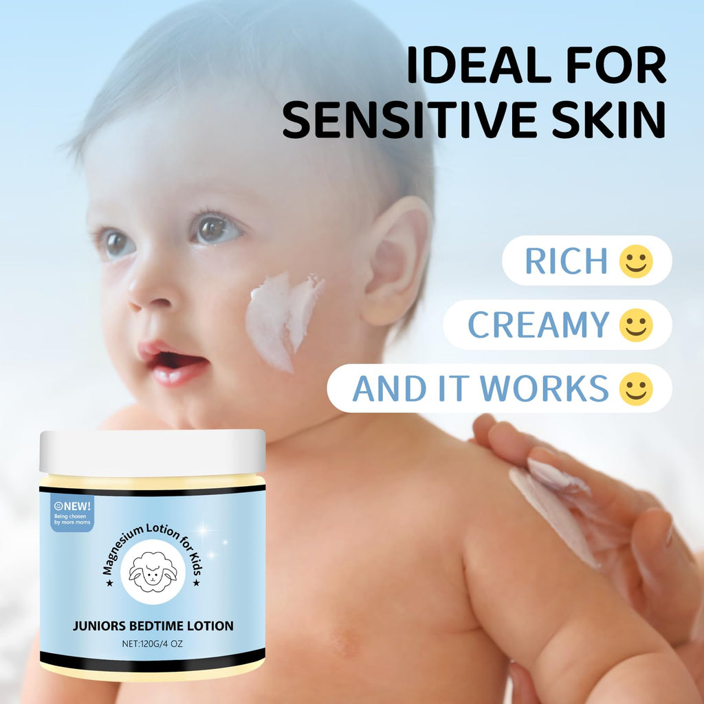 LUusmm Magnesium Lotion for Kids - Organic Magnesium Lotion for Babies - Soothing Relief & Relaxation - Topical Magnesium Cream Calms Children at Bedtime & Night - Without Melatonin (4 oz)