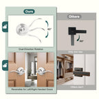 GOBEKOR 5 Pack Brushed Nickel Door Handle Interior Door Levers Privacy for Bedroom Bathroom Door Lock Keyless Wave Lever Door Handles