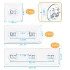 ZOMETUO 15 Pack Shower Caddy Adhesive Replacement, No Drilling Shower Shelf Adhesive, Strong Caddy Sticker Hooks Replacement for Showers Shelves and Kitchen Racks Organizer
