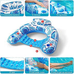 Jasonwell Inflatable Pool Float Chair - Pool Floaties Chair Floats Loungers for Swimming Pools Floating Lounger with Cup Holders Toy Party Floaties for Adults L