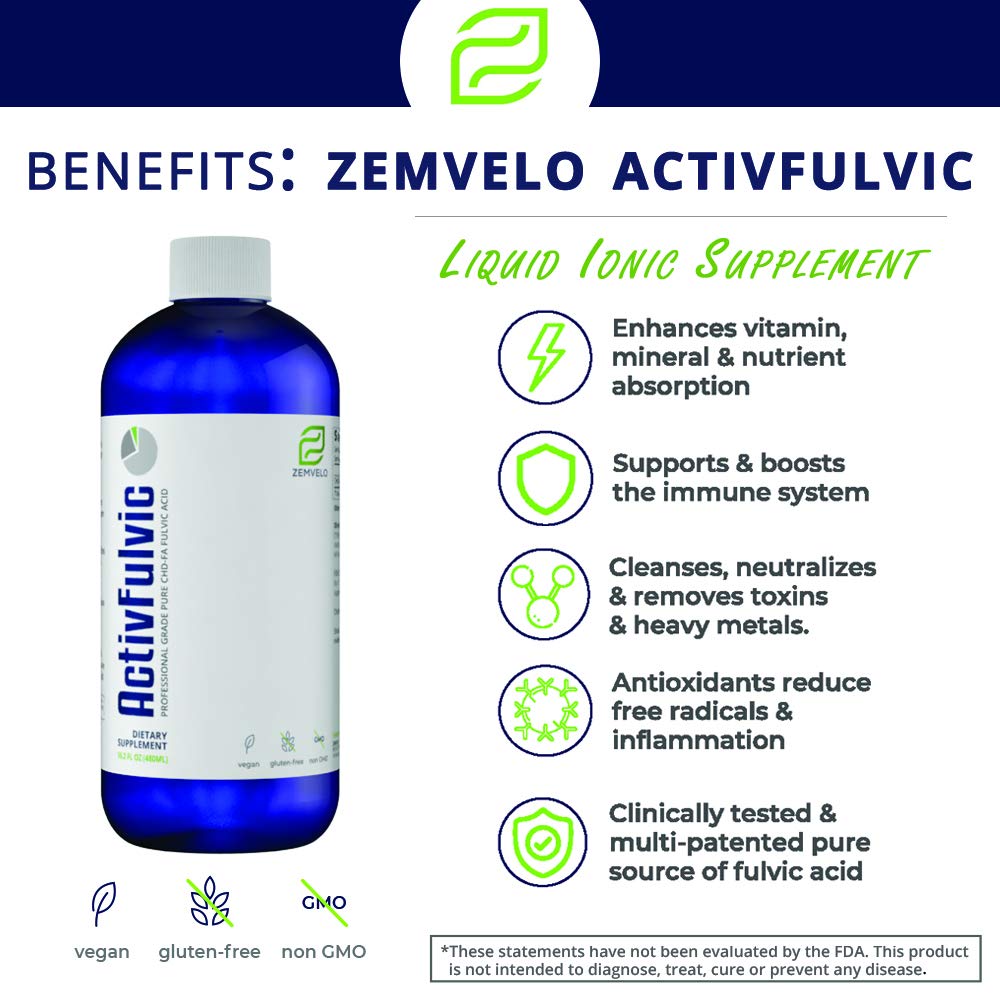 ActivFulvic - Fulvic Acid Liquid Supplement | 32-Day Supply | Digestive Health Support | Enhanced Nutrient Absorption | Natural Detox