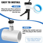 GLX-FLO-RP Flow Switch for Hayward Goldline Aquarite Salt Systems - Pool Flow Sensor with 15ft Cable - Replaces GLXFLORP - Protects Salt Cell & Chlorine Generator