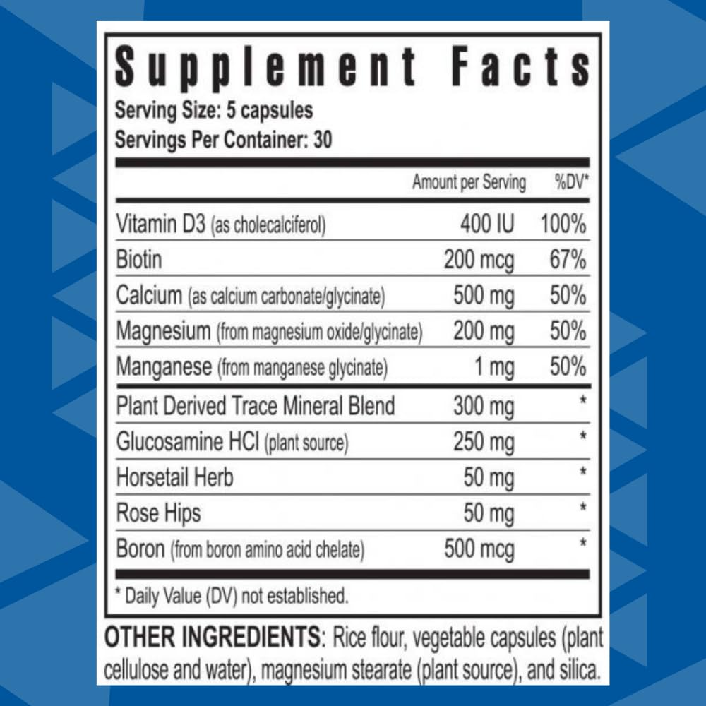 Youngevity Bone Building Formula™ - Calcium, Magnesium, D3, Biotin, Glucosamine HCl for Bone Health, and Density - Essential CoFactors: Trace Minerals, Boron, Horestail Herb, Rosehips (150 Caps)