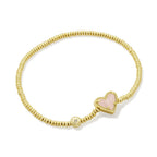 Kendra Scott Ari Heart Stretch Bracelet, 14k Gold Plated Brass, Drusy Quartz, Fashion Jewelry for Women