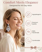 XSBODY Costume Silver Large Rhinestone Earrings Dangling Trendy Bling Oversized Statement Earrings For Women Formal (Silver-01)