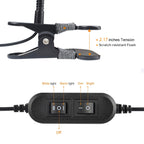 LEPOWER Clip on Light/Reading Lights/Book Light/Desk Lamp Color Changeable/Night Lights Clip on for Desk, Bed Headboard and Computers, Adapter Included (Black)