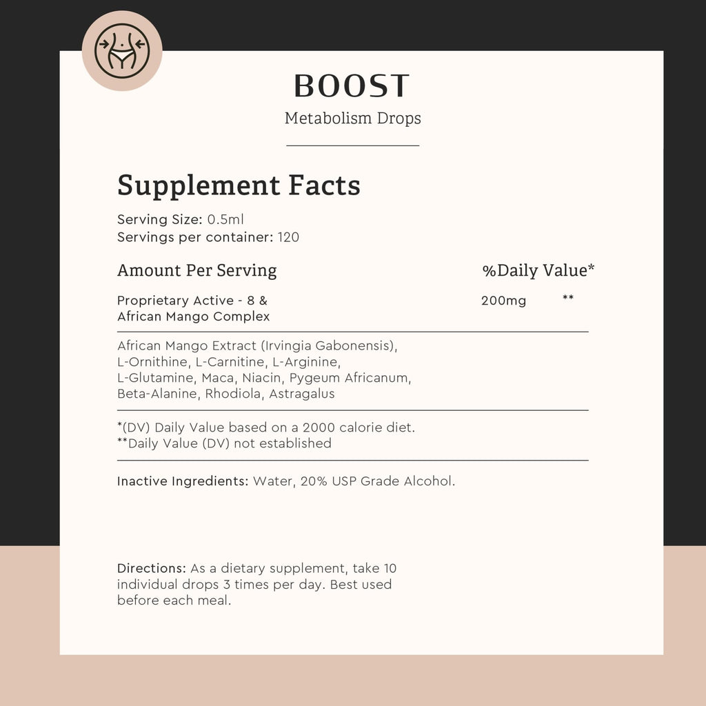BODY COMPLETE RX Boost Drops with Maca Root, Amino Acids, L Glutamine, Niacin, and Rhodiola for Energy, Digestion, and Thyroid Support for Women, Plant Based, 60 ML