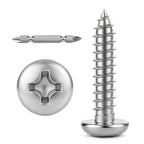 Mellewell #12 x 1 Pan Head Self Tapping Screw, Pan Head Sheet Metal Screws Wood Screws, Stainless Steel 304 (18-8), 50 Pack