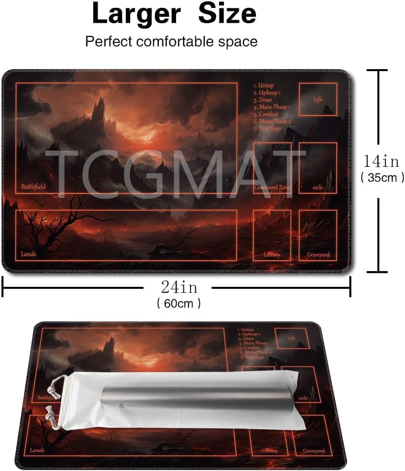 MTG Playmat - Non-Slip Backing Printing, Ideal for Card Game Enthusiasts TCG Playmat (Burning Village-Deck)