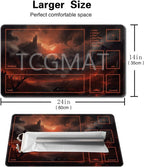 MTG Playmat - Non-Slip Backing Printing, Ideal for Card Game Enthusiasts TCG Playmat (Burning Village-Deck)