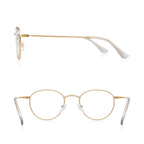 RB.Pilot Small Metal Round Reading Glasses for Women Men Classic Vintage Retro Shades Blue Light Blocking Computer Readers