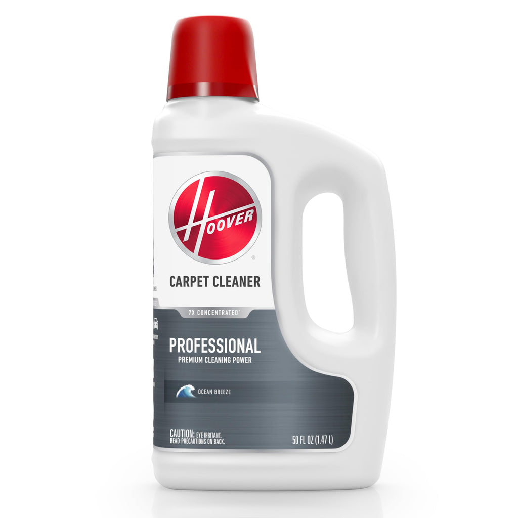 Hoover Prime Professional Carpet Cleaner Solution, 50 oz., Ocean Breeze Scent, Powerful Carpet Shampoo Solution, Remove Tough Stains from Carpet and Upholstery, Pair with Hoover Carpet Cleaner Machine